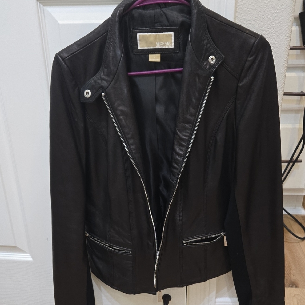 Michael Kors Dark Brown Leather Jacket